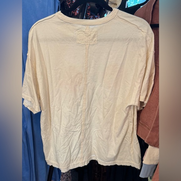 NWOT Free People We the Free Shell Tee - ivory combo - XS oversized - Picture 7 of 8
